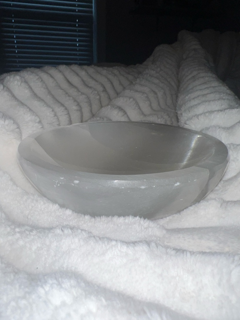 Hand-Carved Selenite Bowl - Translucent White